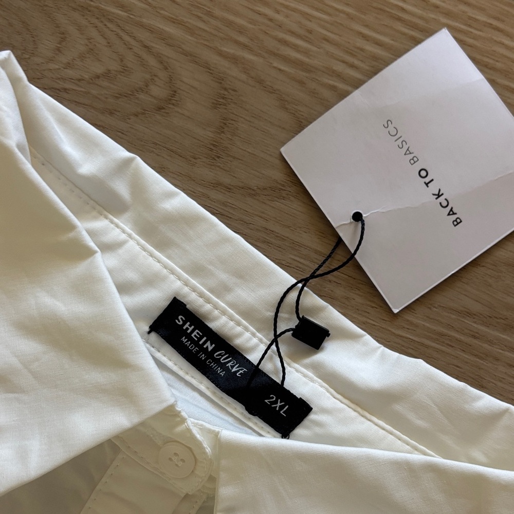 Elegant white Button Down Shirt for women 2XL - Picture 2 of 4